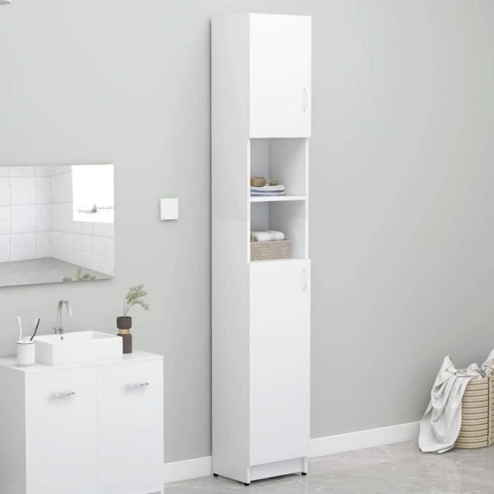 Bathroom Storage Cabinet - Particleboard - White