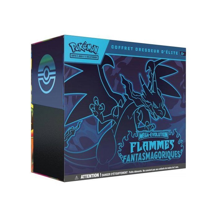 Caja de Entrenador Élite Pokémon ME02 Mega Evoluciones - Llamas Fantasmagóricas - Carta coleccionable francesa + 1 Carta Tigre