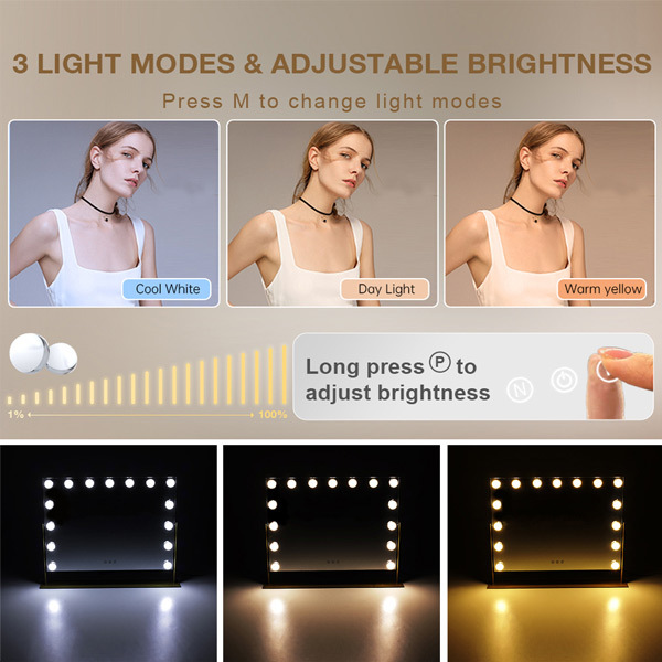 Specchio per il trucco a LED Livingandhome Hollywood Vanity
