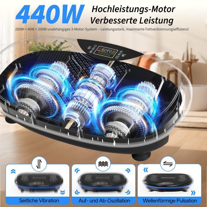 Vibration platform - JOROTO - JV80 - 3 motors (440W) - 10 modes / 120 speeds - Touchscreen LED display & remote control