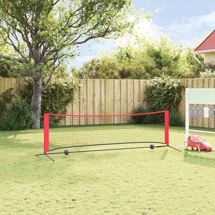 Schwarzes und rotes Tennisnetz 301 x 90,5 x 87 cm Polyester-Mothinessto11266