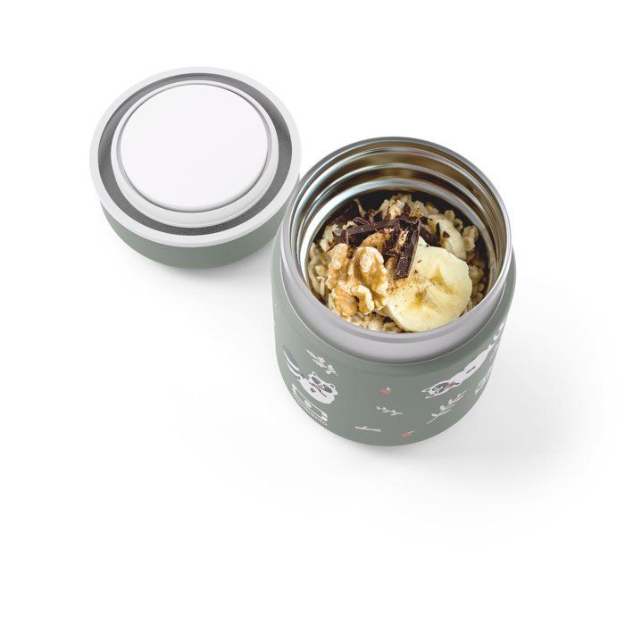Kleine geïsoleerde lunchbox - MONBENTO - Luchtdichte lunchbox - Houdt eten tot 5 uur warm/vers - MB Capsule Raccoon