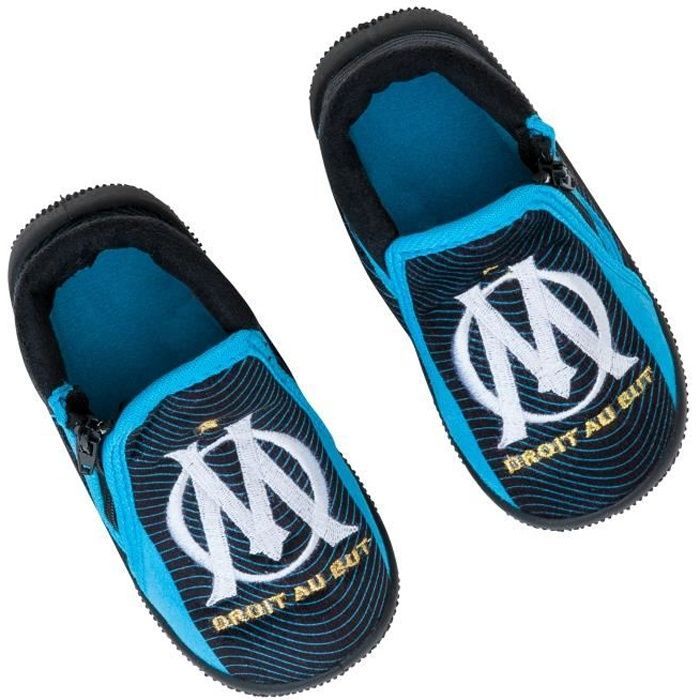 Chaussons bébé - OLYMPIQUE DE MARSEILLE - Collection officielle - Noir - Garçon - Polyester et gomme