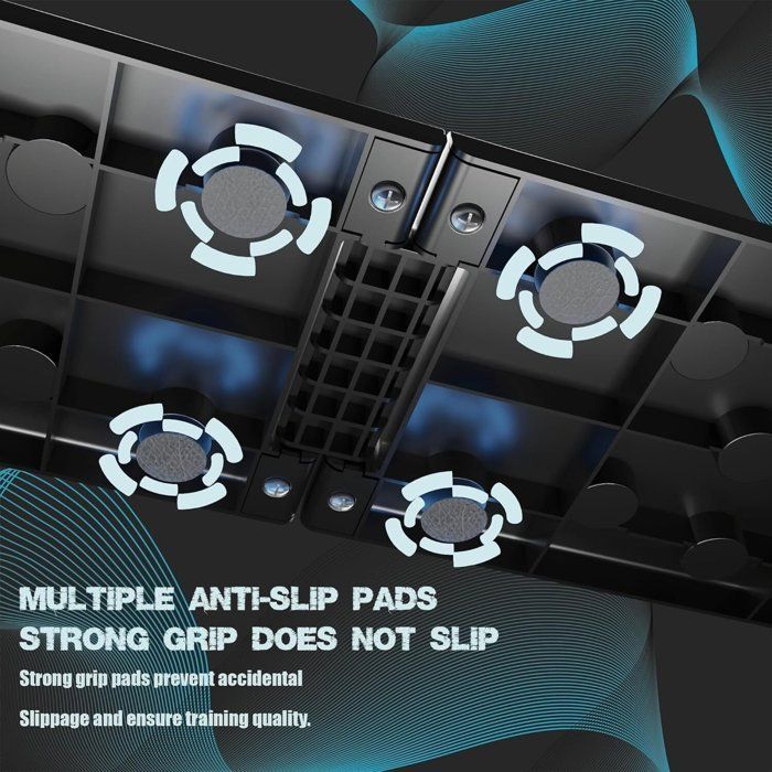 Tabla multifuncional para flexiones 17 en 1 - Tabla plegable para flexiones - Con 2 bandas de resistencia para entrenamiento de fuerza y deportes en casa