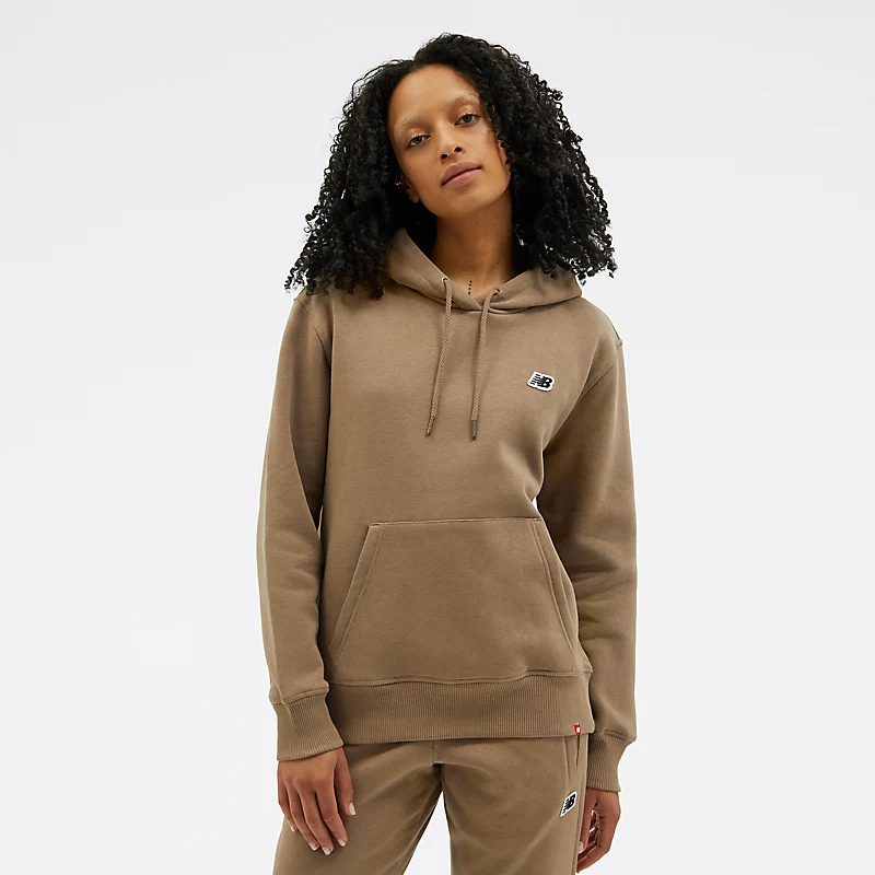 Dames NB sweatshirts met klein logo - MUSHROOM