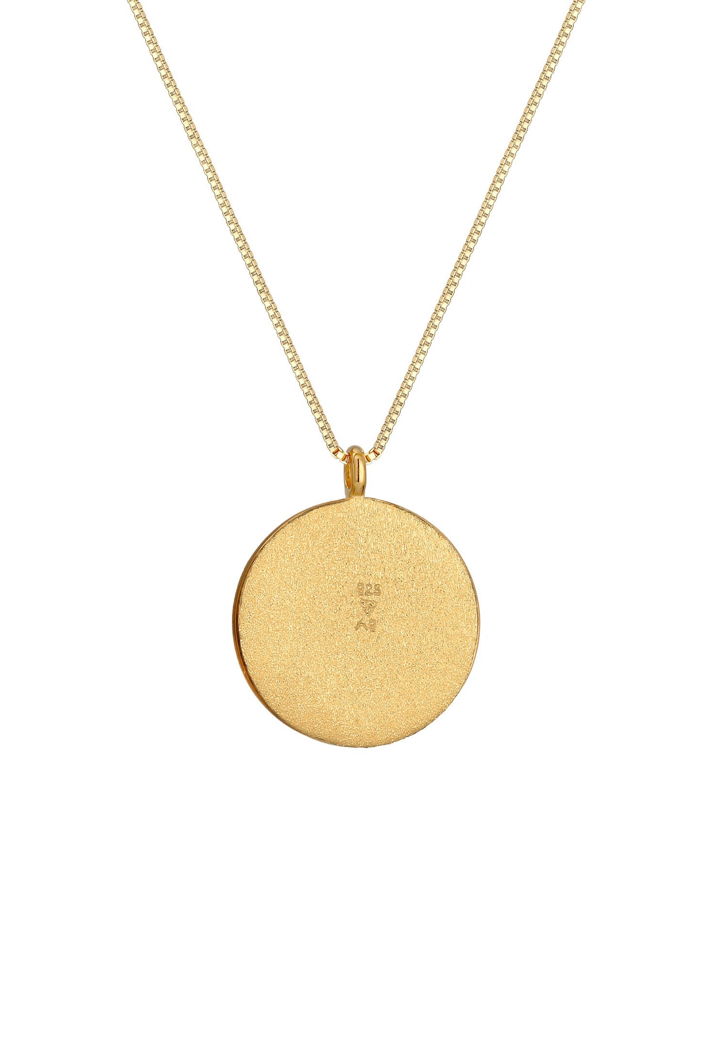 Elli Plaquette Étoile Pendentif Vintage Look Collier Femme - (925/1000) Argent Plaqué Or
