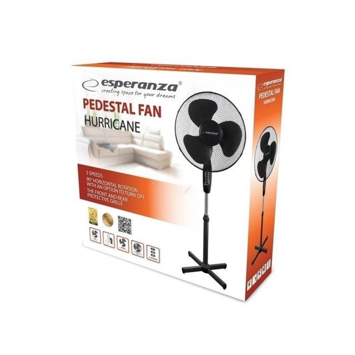 Pedestal Fan - Esperanza - EHF001KK - 50 W - Ø 40 cm - Black