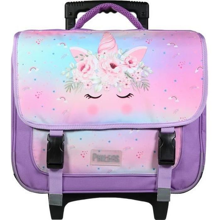Bagtrotter Phileas pyörillä varustettu reppu - 38 cm - violetti yksisarvinen - tytöille