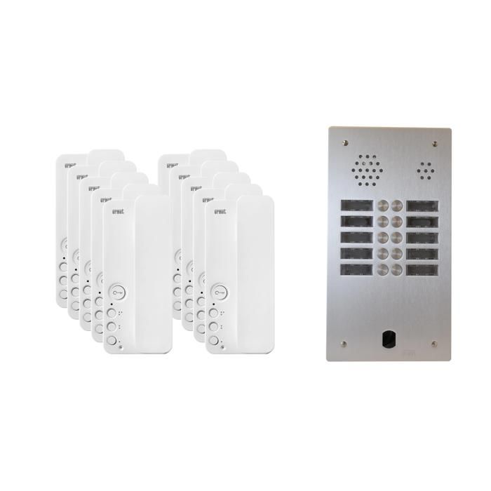Kit interphone 2 rangées avec 10 combinés URMET Collectif