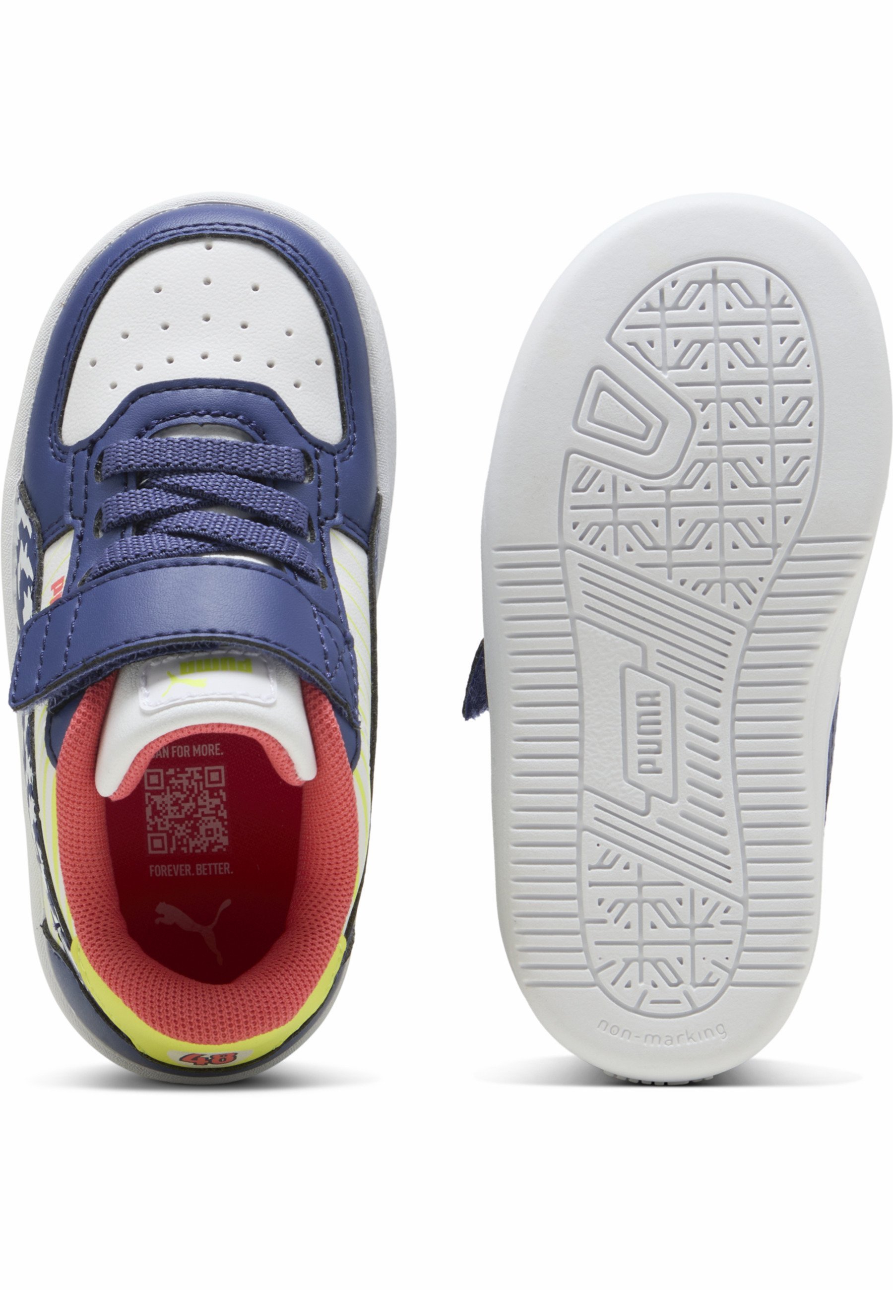 Puma CAVEN RACE KLEIN - Scarpine per neonati - bianco-blu cristallo-sorbetto al limone