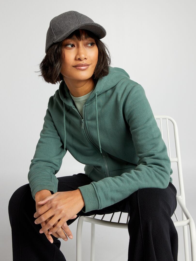 Sudadera con cremallera - gris verdoso