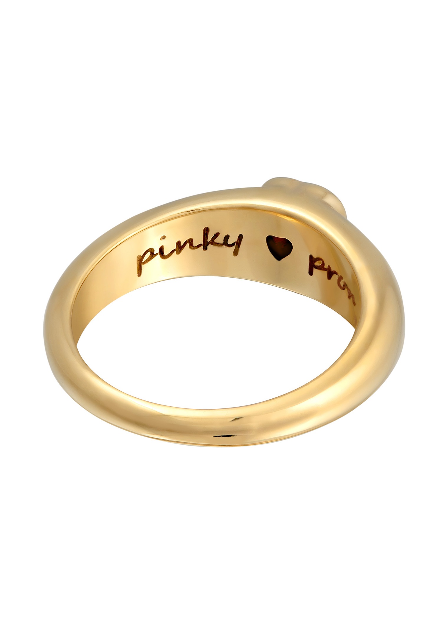 Elli Femmes Bande Cœur Amour avec Zirconium en Argent Sterling 925 Plaqué Or