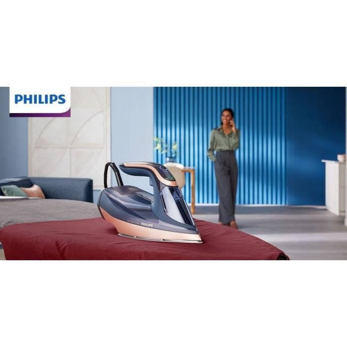 Philips 8000-serie stoomstrijkijzer, keramische voet, constante stoomafgifte 85 g/min, 3000 W, blauw (DST8050/20)
