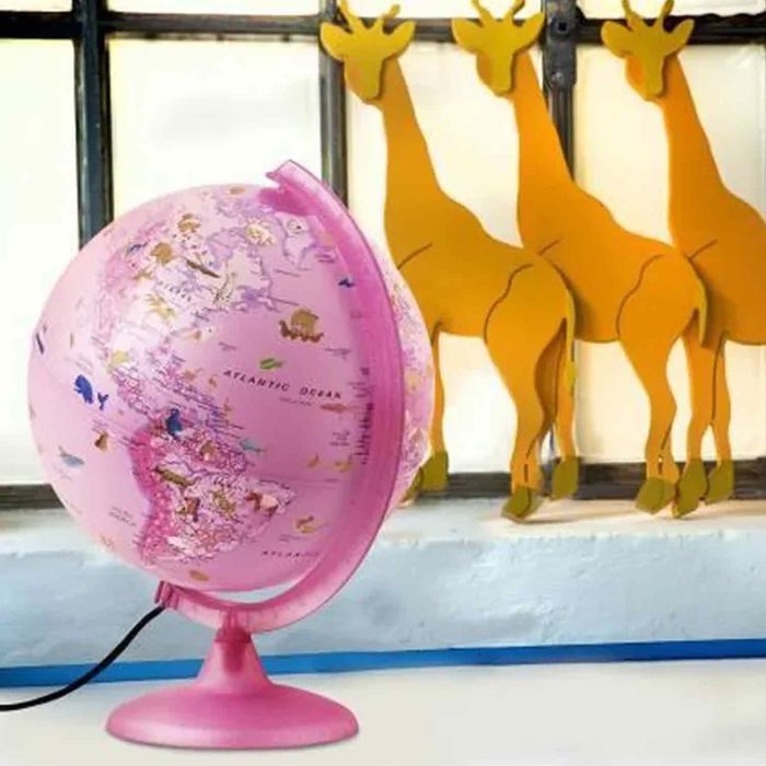 TECNODIDATTICA - Globo PINK ZOO, iluminado, 25 cm, ilustrado