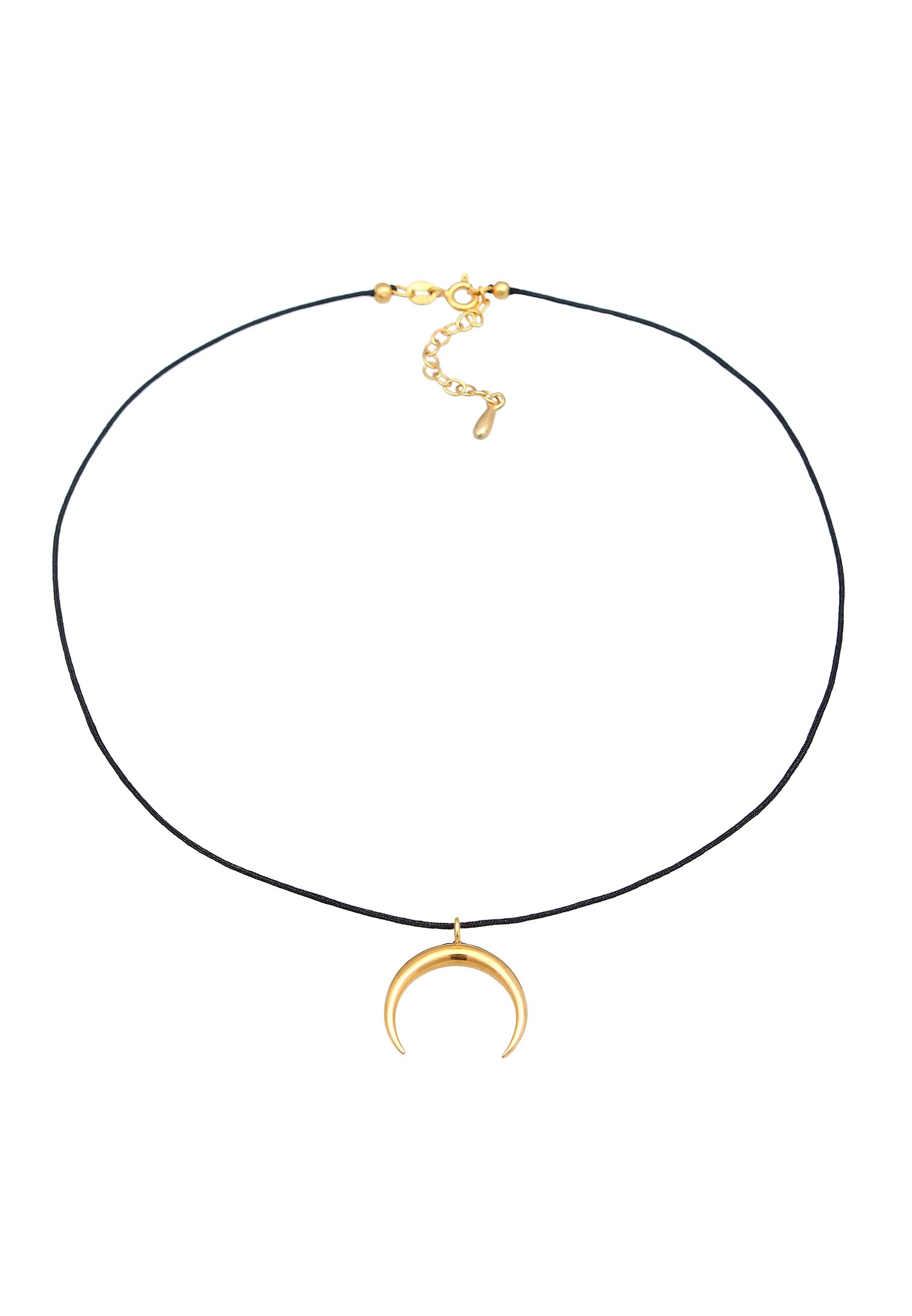 Elli Femmes choker demi-lune pendentif en nylon en argent sterling 925