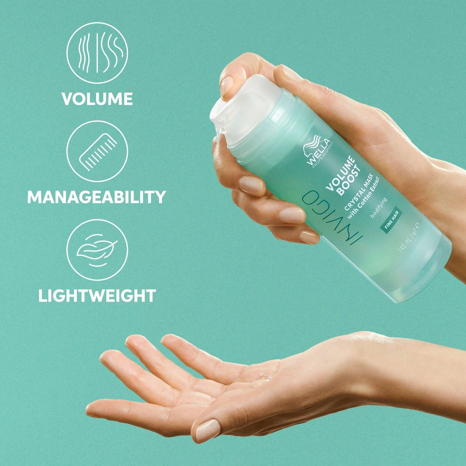 Wella Professionals Haarmaske INVIGO Volume Boost Crystal Mask kaukė plaukams, 145 ml