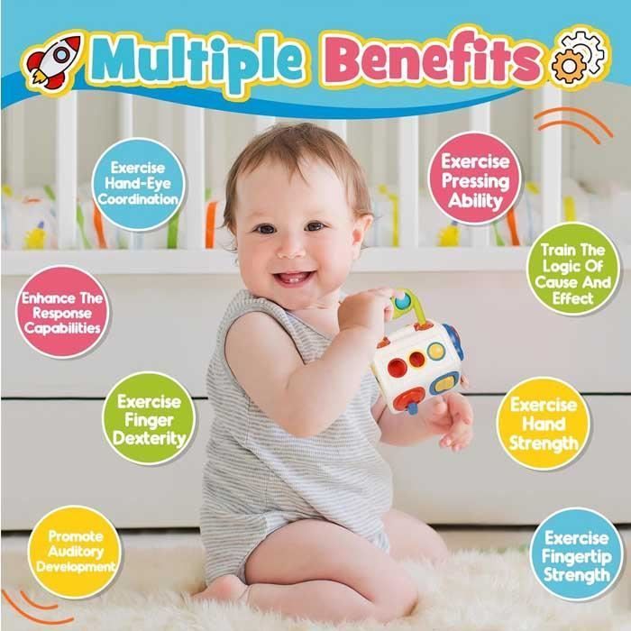 Cubo de actividades 9 en 1 para bebés, juguete para bebés de 6 a 18 meses, juegos para niños de 1 año, juguete para bebés de 1 a 2 años, regalo para bebés de 1 a 2 años, juguetes sensoriales Montessori.