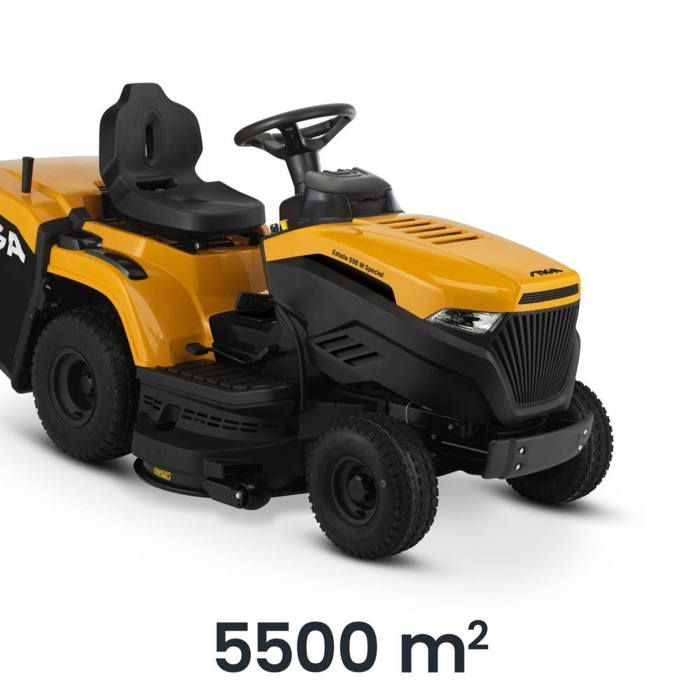 STIGA STIGA ESTATE 598 W SPECIAL TAGLIAERBA A BORDO, 530 CC, 98 CM – CESTINO DI RACCOLTA ERBA DA 240 L, FUNZIONE MULCHING INCLUSA – PRATI FINO A 5.500 M²