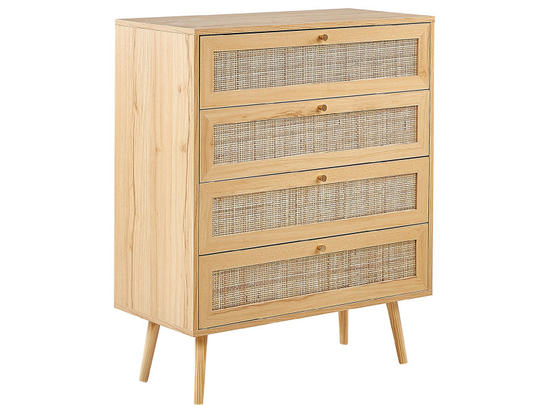 Komoda z 4 szufladami rattan plecionka boho