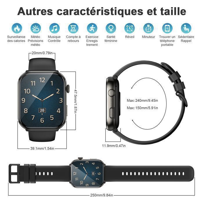 Smartwatch da uomo Blackview con schermo AMOLED da 1,96
