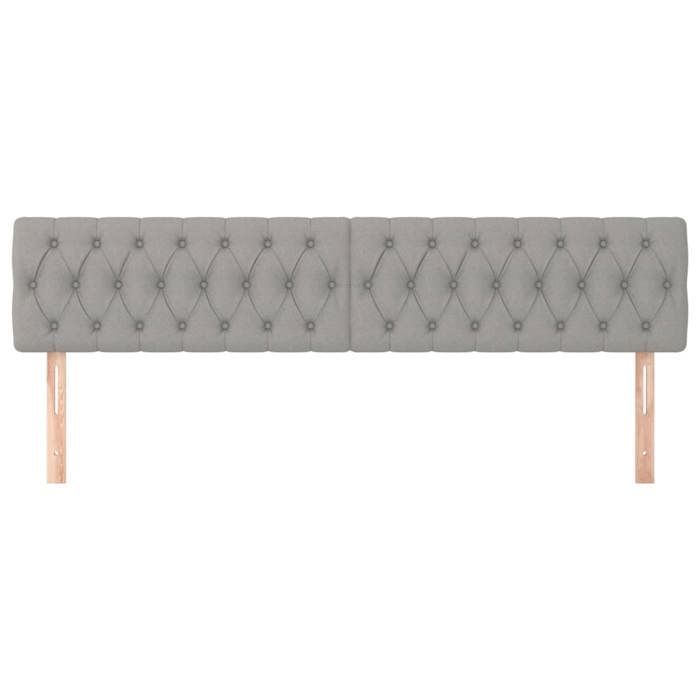 Cabeceros - vidaXL - 2 unidades - Gris claro - Tejido resistente - Altura ajustable