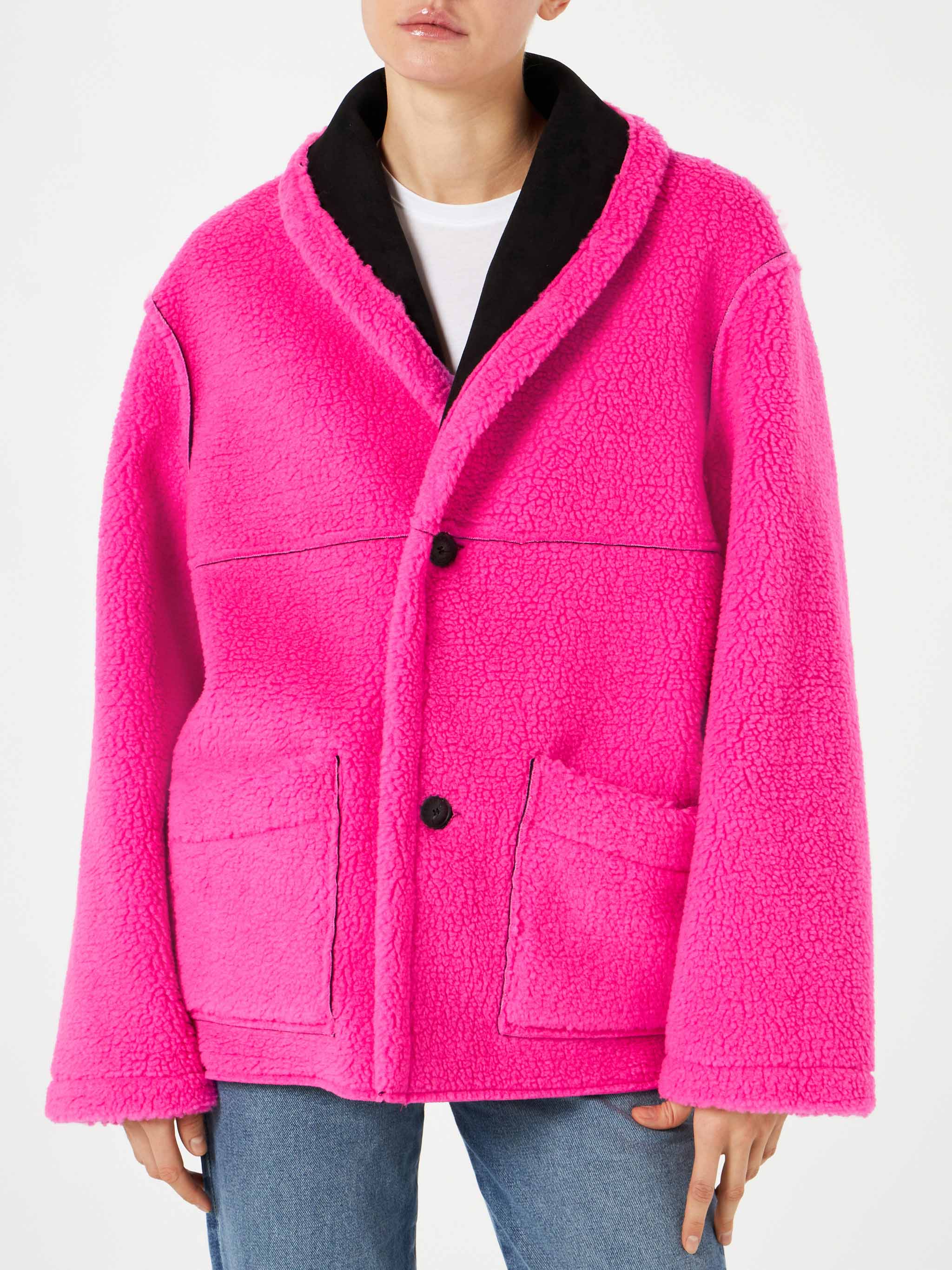 Veste réversible en peau lainée pour femme