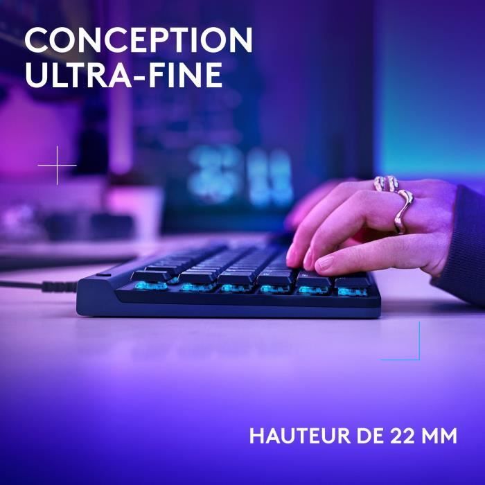 Clavier gamer - Filaire - Logitech G - G515 TKL - AZERTY - Mécanique - RGB - Noir
