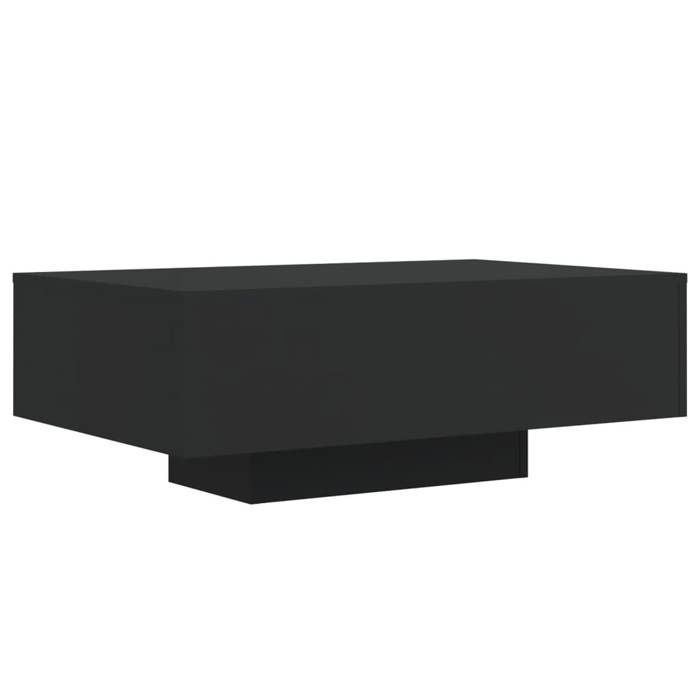 Mesa de centro vidaXL com luzes LED, mesa lateral, mesa de apoio, móveis para sala de estar, moderna, madeira preta 836610