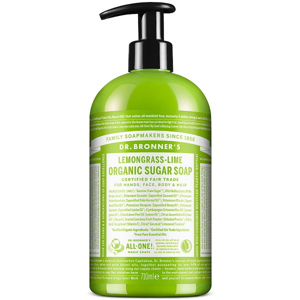 Dr. Bronner Organické mýdlo Shikakai s citronovou trávou - 710 ml