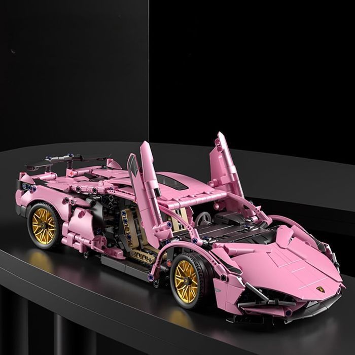 Voitures de course à construire pour adultes - Modèles de supercars roses à collectionner (échelle 1:14) - Cadeau idéal pour Noël