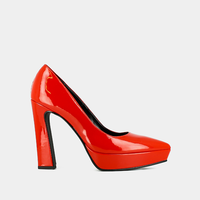 Escarpins à talons  en matière rouge vegan