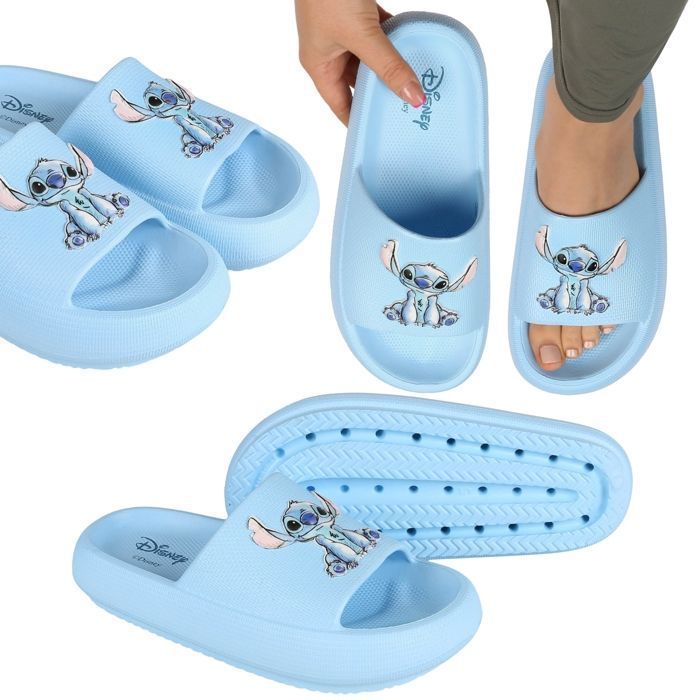 Disney Stitch TONGS EN MOUSSE pour femmes pour la piscine, SEMELLE ÉPAISSE, LÉGER 36 EU