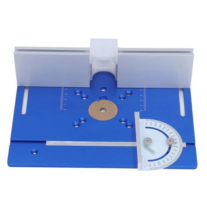 Placa de inserción de aluminio para mesa de fresadora OMABETA, placa de inserción de aleación para mesa de fresadora, sierra de bricolaje, azul
