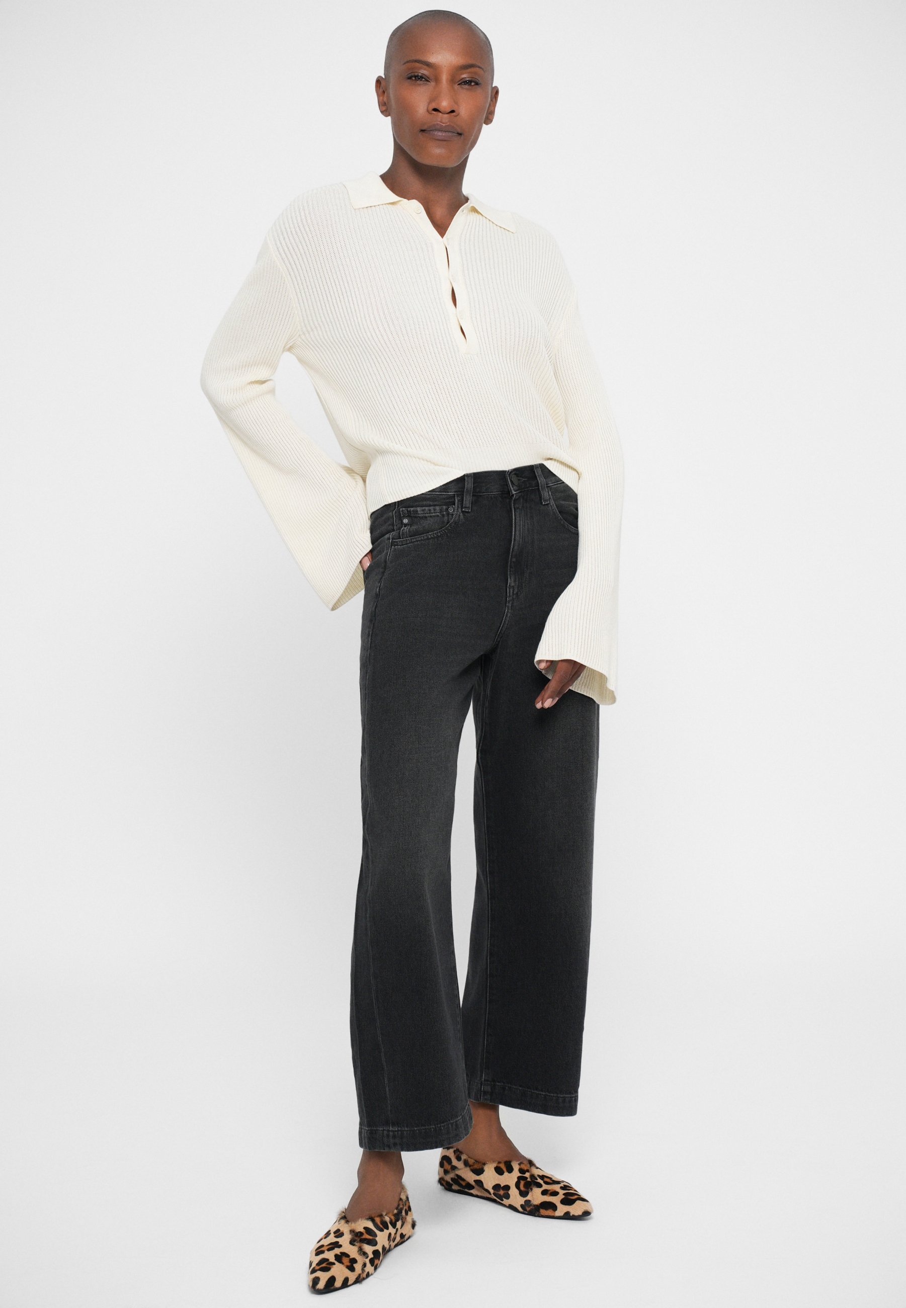 AG Traperice HATTIE HIGH RISE BARREL - Traperice opuštenog kroja - crne