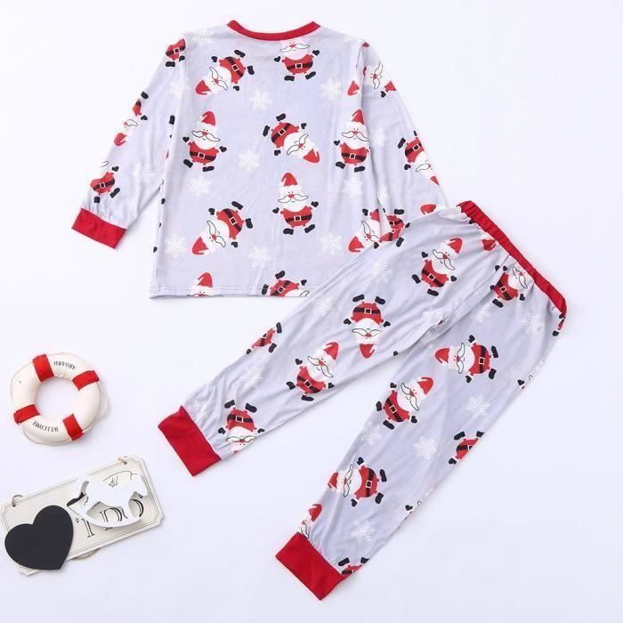 FUNMOON Fille et Garçon Bébé Pyjama Famille De Noël Pantalons Chemise De Nuit 2Pcs Set D'Intérieur - Rouge