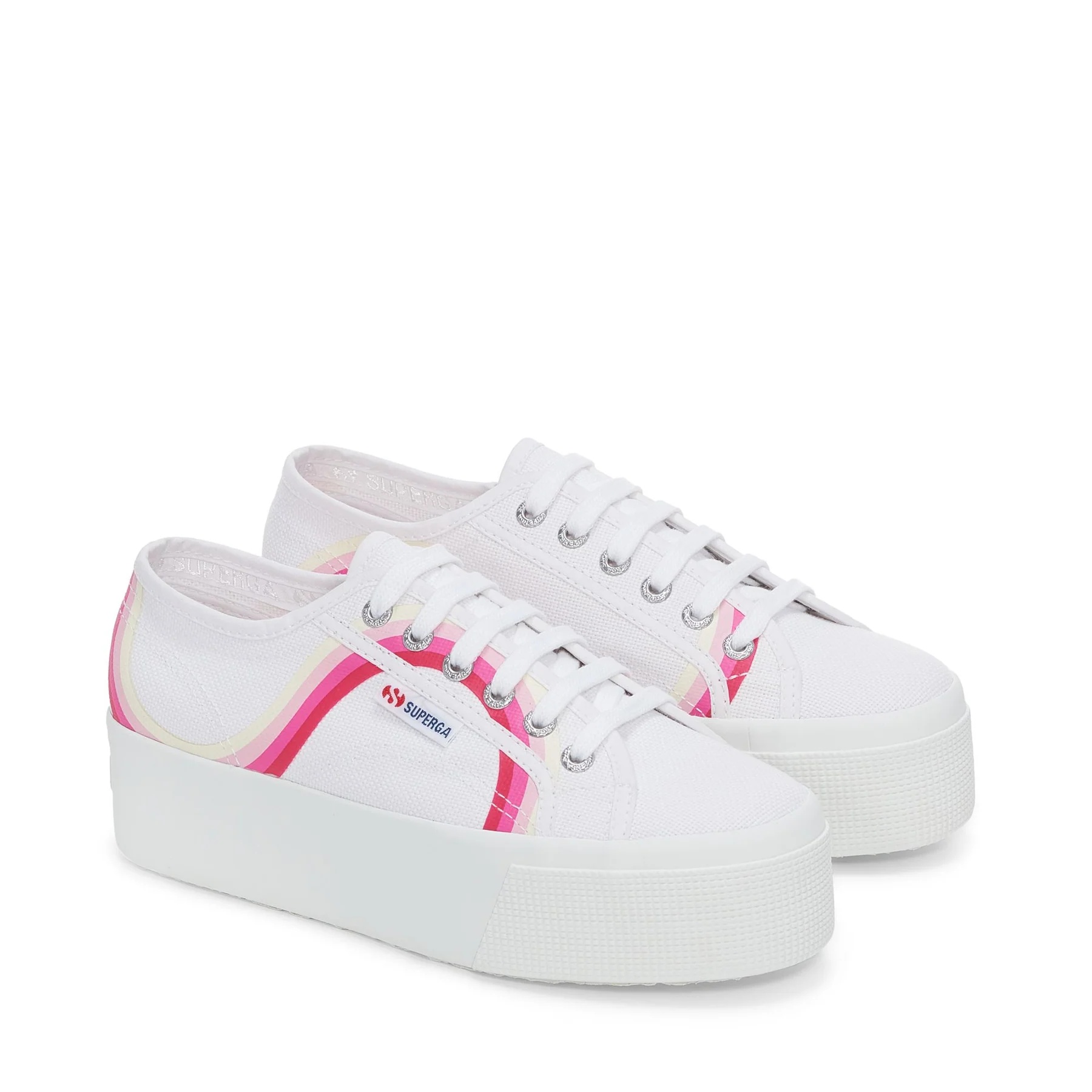 2790 ROUND STRIPES-WHITE-SHADED PINK