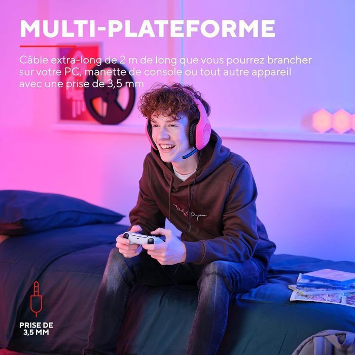 Auriculares para juegos con cable - TRUST - GXT 415 Zirox - Ligeros - Sonido envolvente - Micrófono abatible