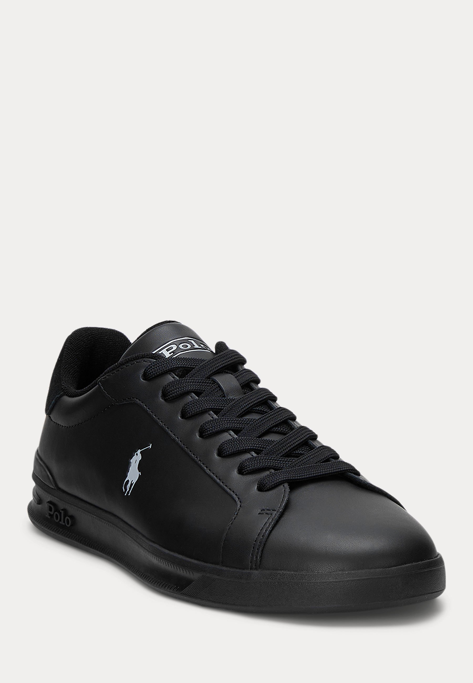 HERITAGE COURT II LEATHER SNEAKER UNISEX - Matalavartiset tennarit - black/greyPolo Ralph Lauren