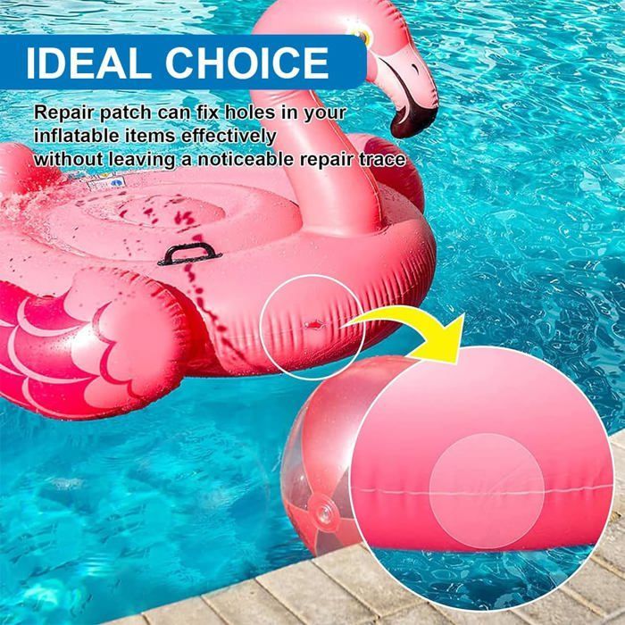 Kit di 10 toppe autoadesive in PVC per riparazioni di piscine/vasche idromassaggio, 6 cm – per oggetti gonfiabili
