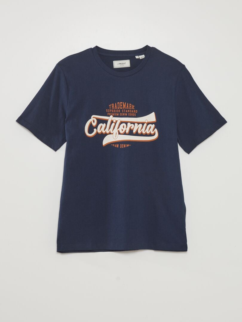Camiseta de gola redonda 'Produkt' - AZUL
