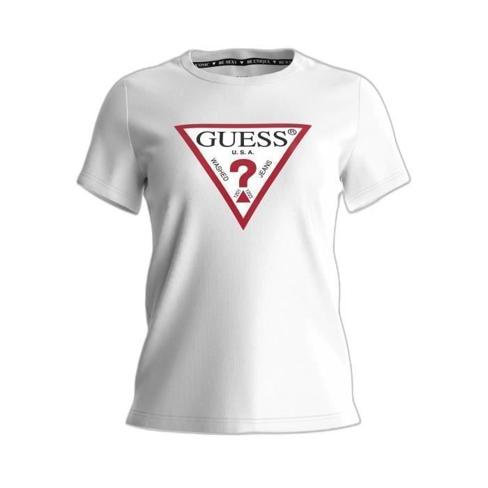 Camiseta Guess Original para mujer - blanco puro - XS