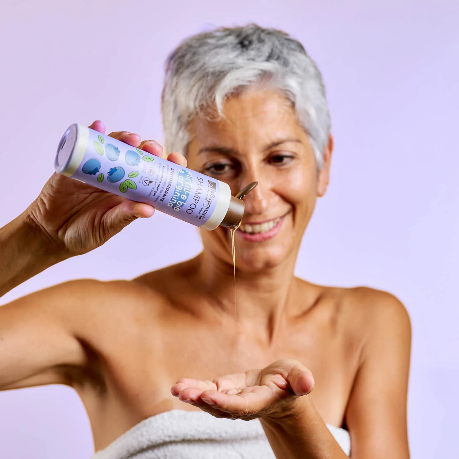 Capelli e Cute Shampoo biologico Mirtillo bio e Arginina - Shampoo Illuminante, Shampoo Protezione Colore