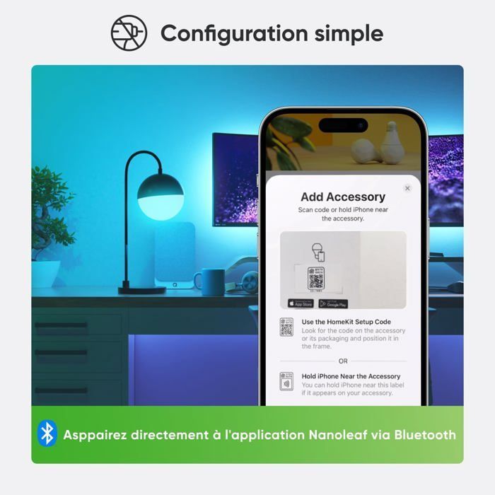 Matter Essentials Pack de 2 Wifi Ampoules LED E27 Connectées RGBW - Lampes Intelligentes,Horaires personnalisés,Contrôle par
