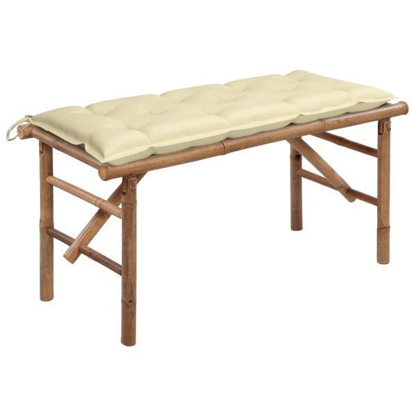 Ławka ogrodowa Kremowy 120 x 50 x 7 cm Bambus vidaXL