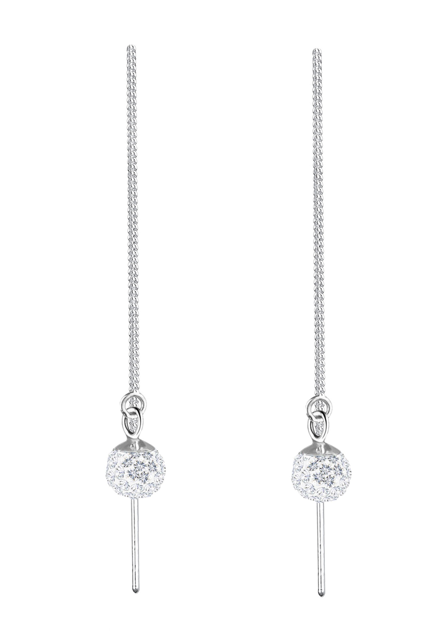 Elli Femmes Pendentif d'oreilles Boule Glamour avec Cristaux en Argent Sterling 925