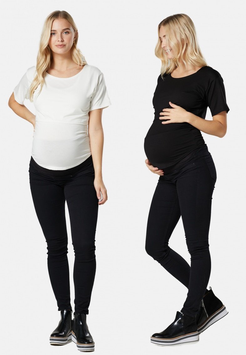Ensemble Chelsea Clark pour l'allaitement (lot de 2) - Haut - blanc/noir