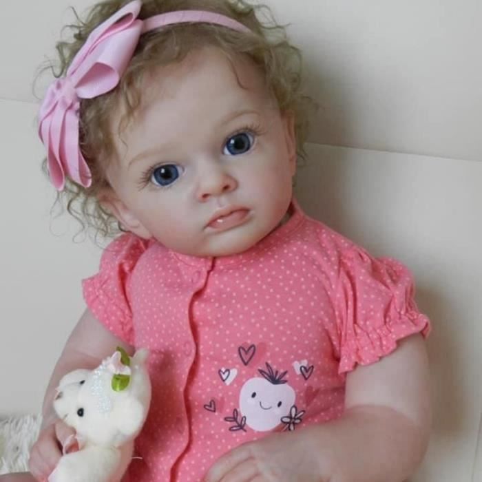 Reborn siliconenpop - RB10048 - 60 cm - Roze - Cadeau voor meisjes