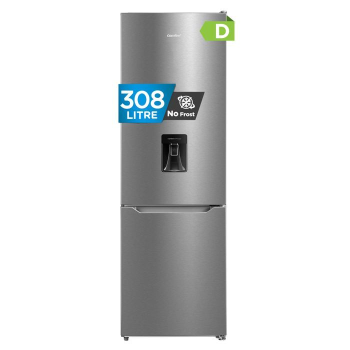 Réfrigérateur Congélateur Bas COMFEE - 308L(222L+86L) - Classe D - No Frost - L 63 cm x H 188 cm - Distributeur d'eau - Inox