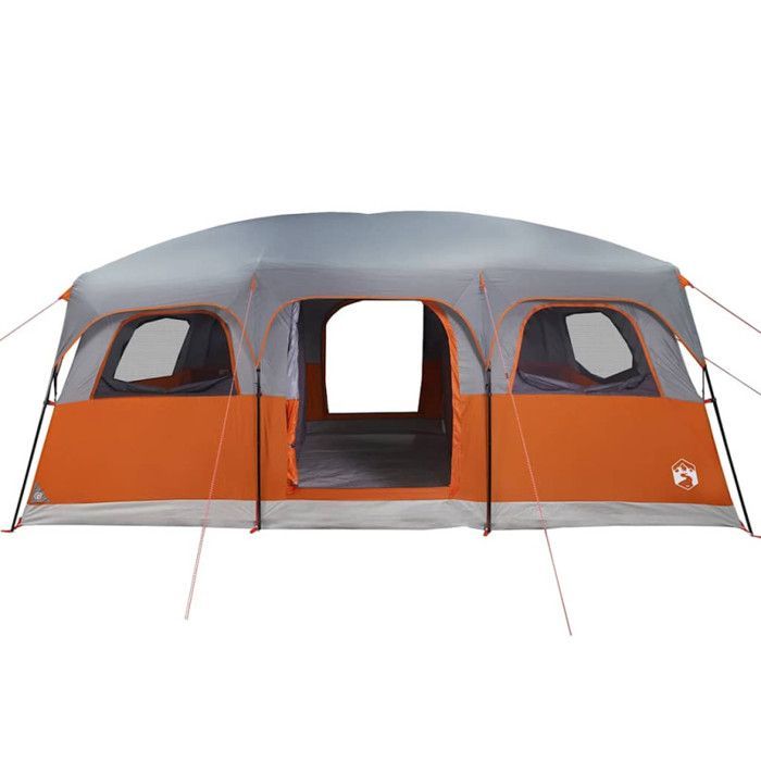 Tenda familiare - vidaXL - Modello cabina - 9 persone - Impermeabile - Grigio