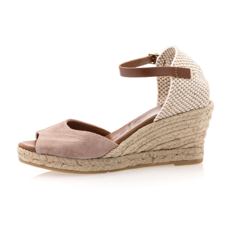 Rosa espadriller med tausåler til dame